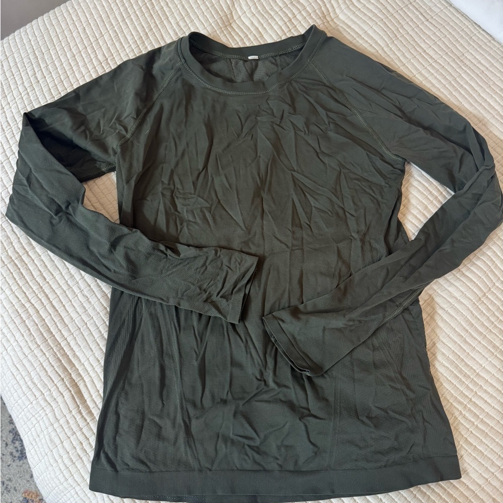Athleta Forest Green Long Sleeve Tee